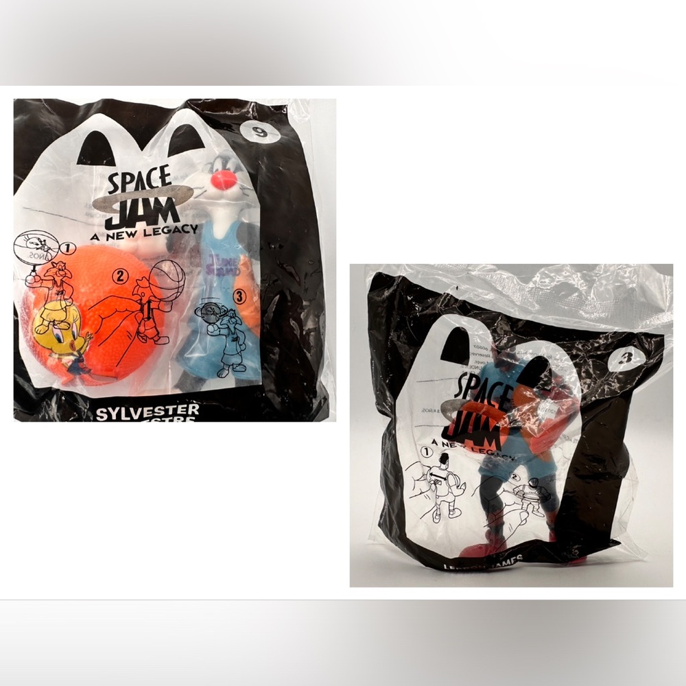 Space Jam #3 Lebron James & #9 Sylvester Mcdonalds Happy Meal Toys